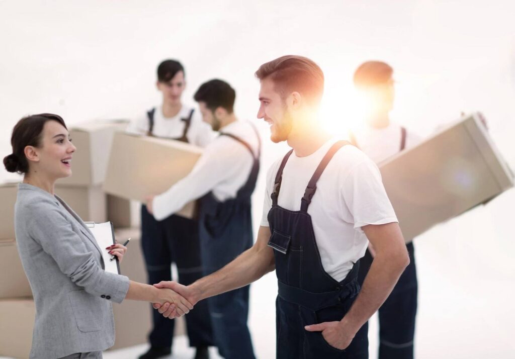 Professional movers coordinating a successful and stress-free commercial move.